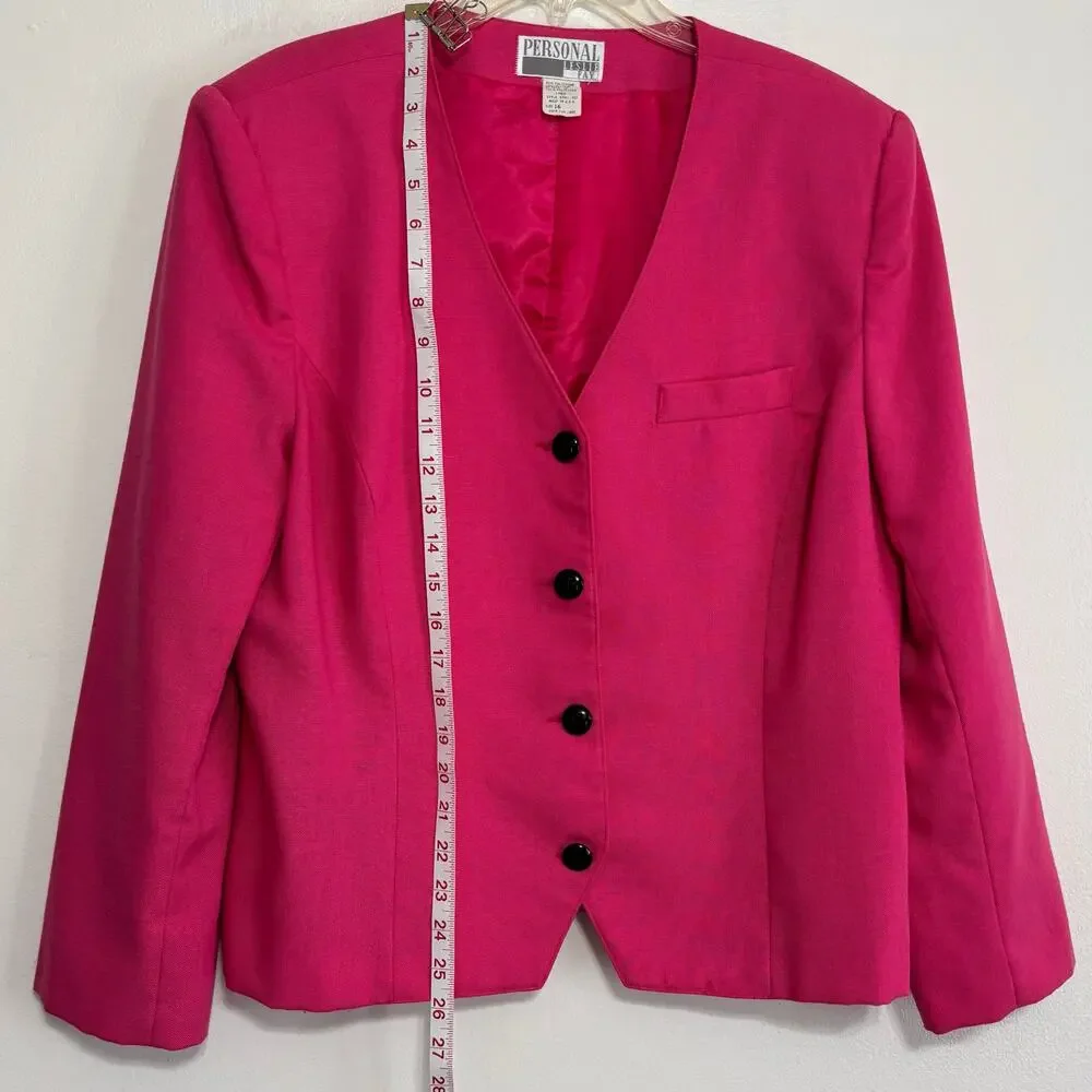Vintage Leslie Fay Personal Pink Blazer Size 16
